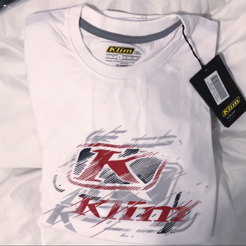 KLIM graphic Tee shirt white & red